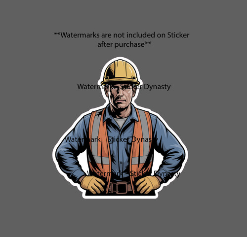 Construction worker sticker - construction,